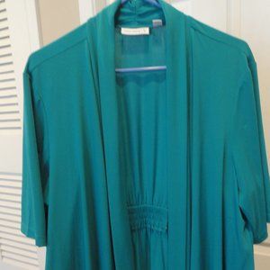 Susan Graver Green Short Sleeve Jacket XL